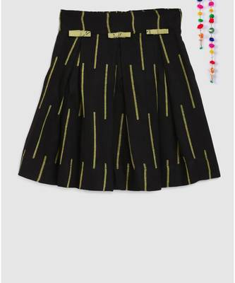 green short crop top with box pleated skirt 5