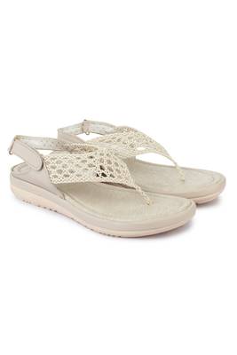 Beautiful Cream color synthetic material flats for women 1