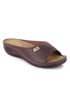 Beautiful Brown color synthetic material flats for women 3