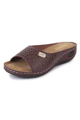 Beautiful Brown color synthetic material flats for women 4