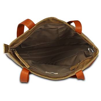 Vegan Leather Gold tan Tote Bag 4