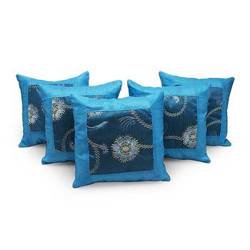 Designer Booti Turquoise 5 Pc. Cushion Covers Set 1