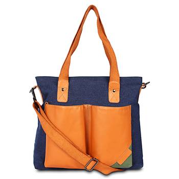 Unisex Canvas & faux Leather Sholder Hand bags Cum messenger bag 1