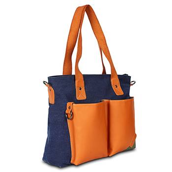 Unisex Canvas & faux Leather Sholder Hand bags Cum messenger bag 2