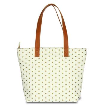 Women Canvas Dot Print Hand bag 1