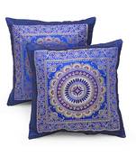 Chakri Design 2 Pc. Royal Blue Cushion Covers Set
