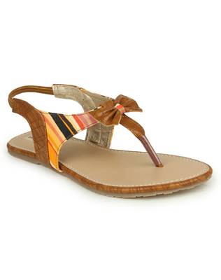 Beautiful Tan color synthetic material flats for womens 3