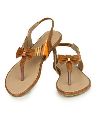 Beautiful Tan color synthetic material flats for womens 4