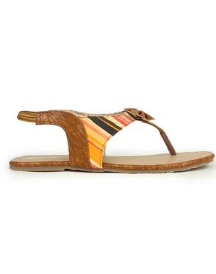 Beautiful Tan color synthetic material flats for womens 5