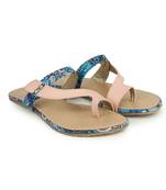 Beautiful Blue color synthetic material flats for womens