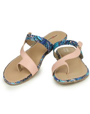 Beautiful Blue color synthetic material flats for womens 3