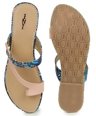 Beautiful Blue color synthetic material flats for womens 5