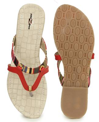Beautiful Red color synthetic material flats for womens 5