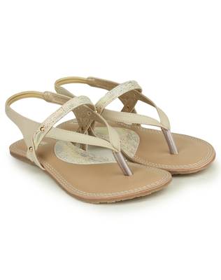Beautiful Cream color synthetic material flats for womens 1
