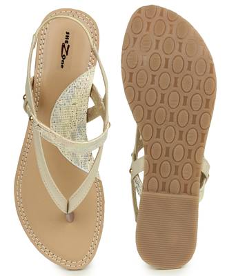 Beautiful Cream color synthetic material flats for womens 5