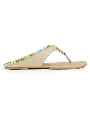 Beautiful Cream color synthetic material flats for womens 4