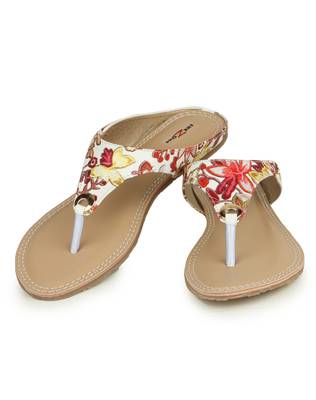 Beautiful White color synthetic material flats for womens 1