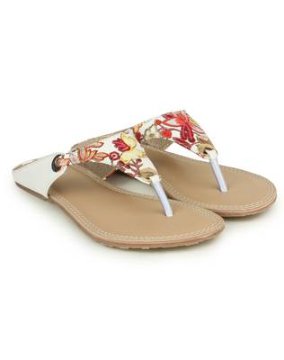 Beautiful White color synthetic material flats for womens 3