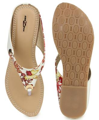 Beautiful White color synthetic material flats for womens 5