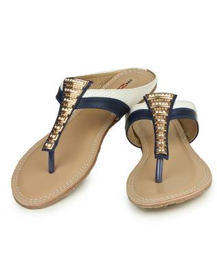 Beautiful Blue color synthetic material flats for womens 3