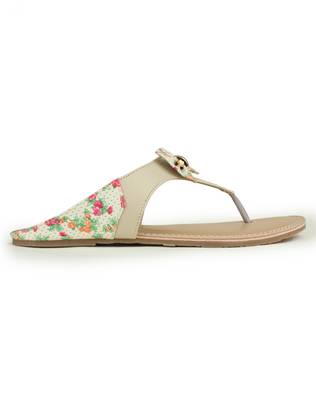 Beautiful Cream color synthetic material flats for womens 4