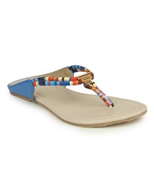 Beautiful Blue color synthetic material flats for womens 2