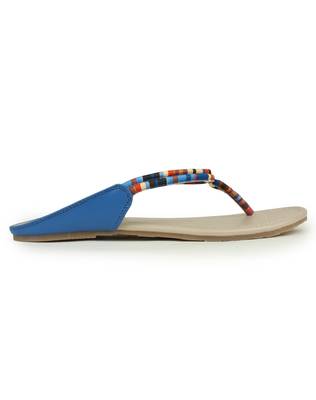 Beautiful Blue color synthetic material flats for womens 4