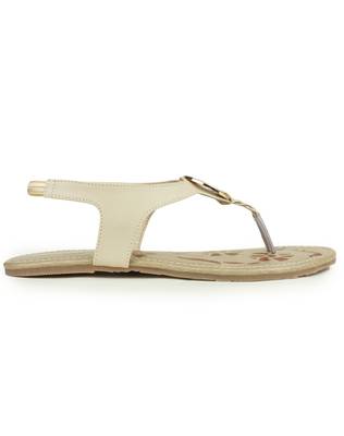 Beautiful Cream color synthetic material flats for womens 4