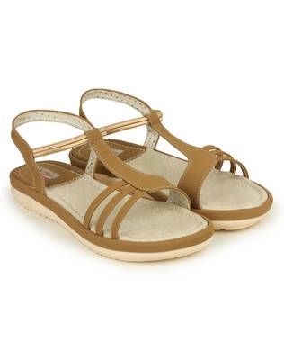 Beautiful Beige color synthetic material flats for womens 1