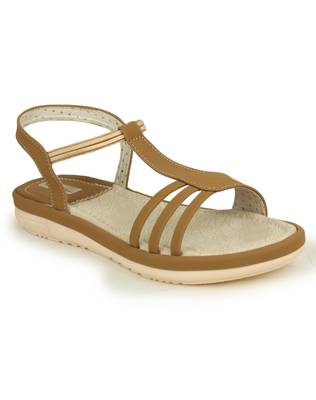 Beautiful Beige color synthetic material flats for womens 3