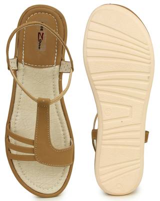 Beautiful Beige color synthetic material flats for womens 5