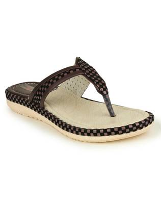 Beautiful Brown color synthetic material flats for womens 2