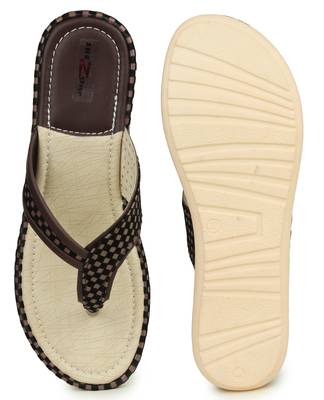 Beautiful Brown color synthetic material flats for womens 5