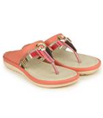 Beautiful Peach color synthetic material flats for womens