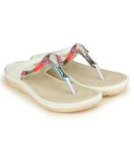 Beautiful White color synthetic material flats for womens