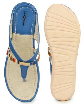 Beautiful Blue color synthetic material flats for womens 5