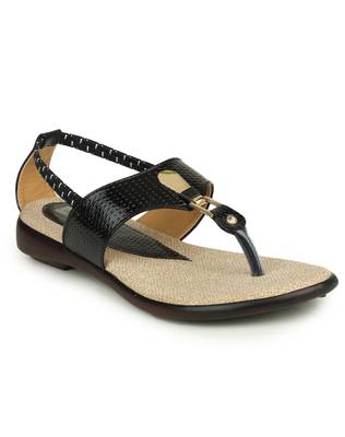 Beautiful Black color synthetic material flats for womens 2