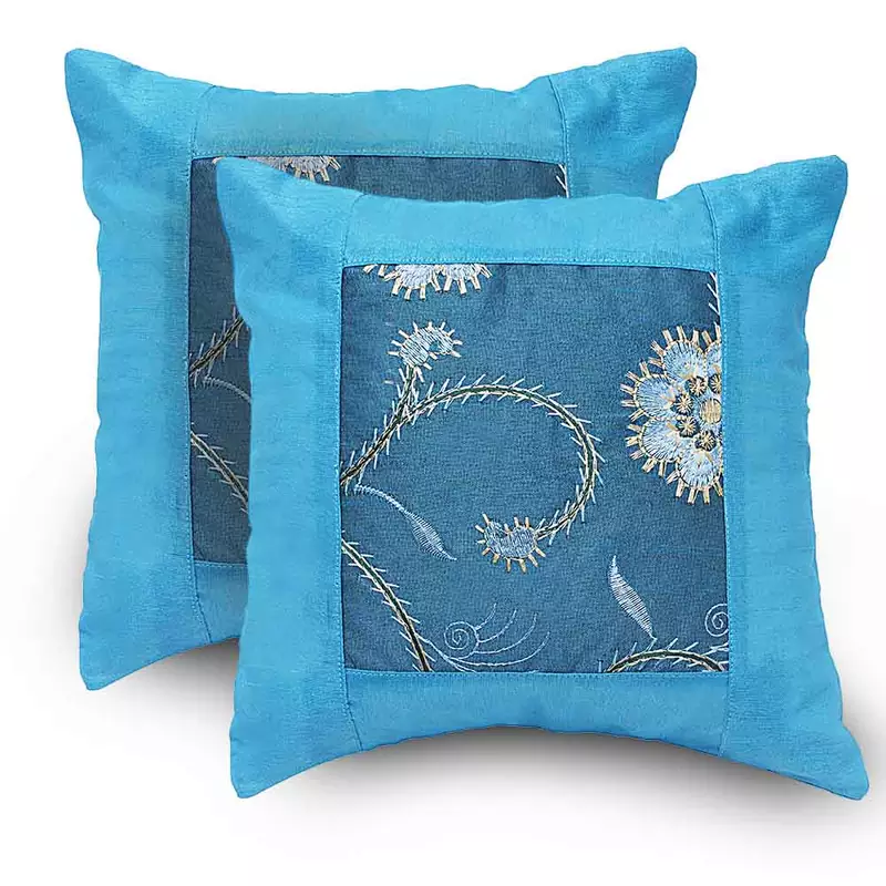 Fine Embroidered Booti 2 Pc. Cushion Covers Set