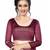 Maroon striped print cotton saree with blouse