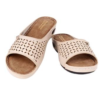 Beautiful Cream color synthetic material flats for women 2