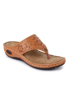 Beautiful Tan color synthetic material flats for women 3