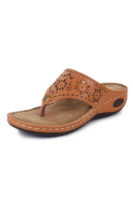 Beautiful Tan color synthetic material flats for women 4