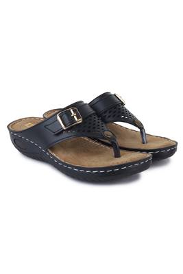 Beautiful Black color synthetic material flats for women 1