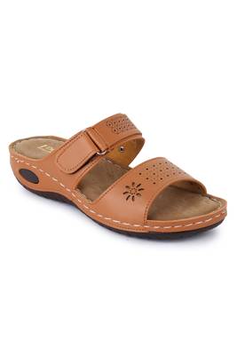 Beautiful Tan color synthetic material flats for women 3