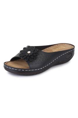 Beautiful Black color synthetic material flats for women 4