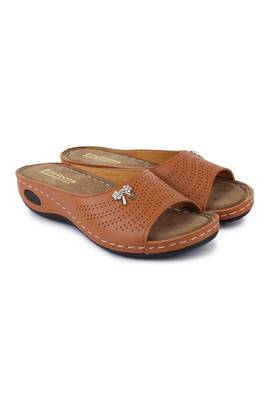 Beautiful Tan color synthetic material flats for women 1