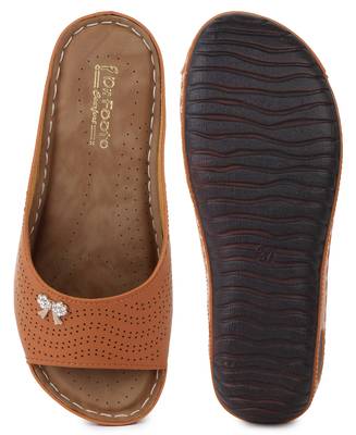 Beautiful Tan color synthetic material flats for women 5