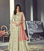 Light green multi resham work silk salwar