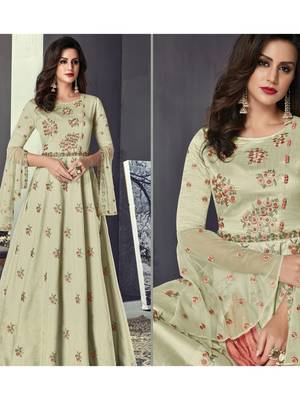 Light green multi resham work silk salwar 2