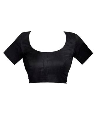 Black Woven Jacquard Saree With Blouse 4